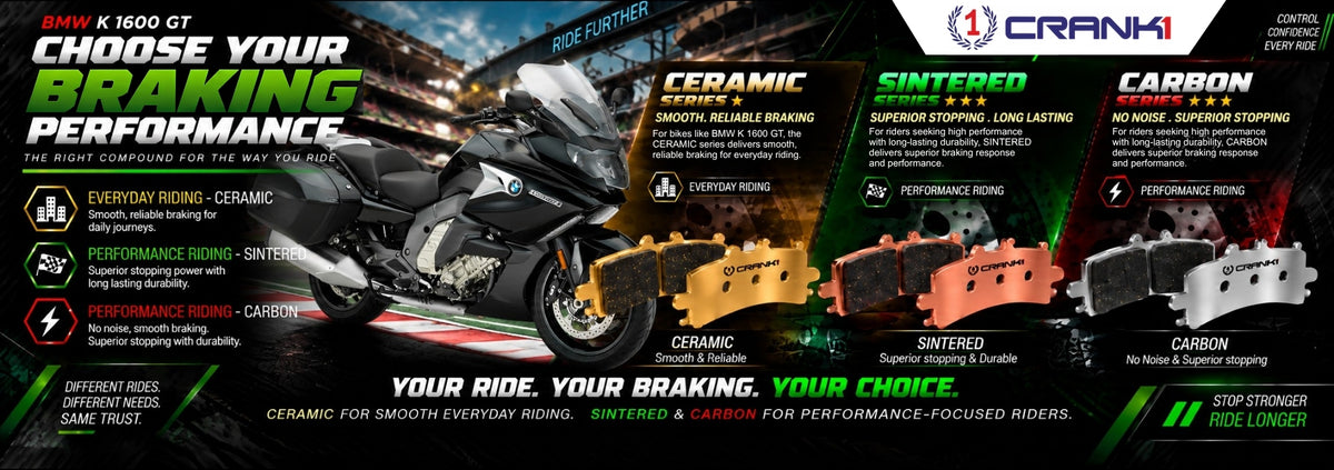 Ceramic Brake Pads For  BMW K 1600 GT  (2017-2021) - Rear - CRM859 - 1 Set | Smooth Braking | Heat Resistant | Long Life | Disc Friendly
