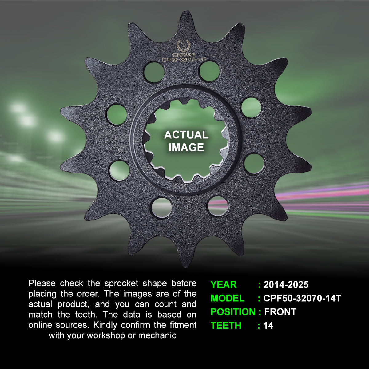 Sprocket For Kawasaki Ninja 300 (2014-2025) - Front - CPF50-32070-14T