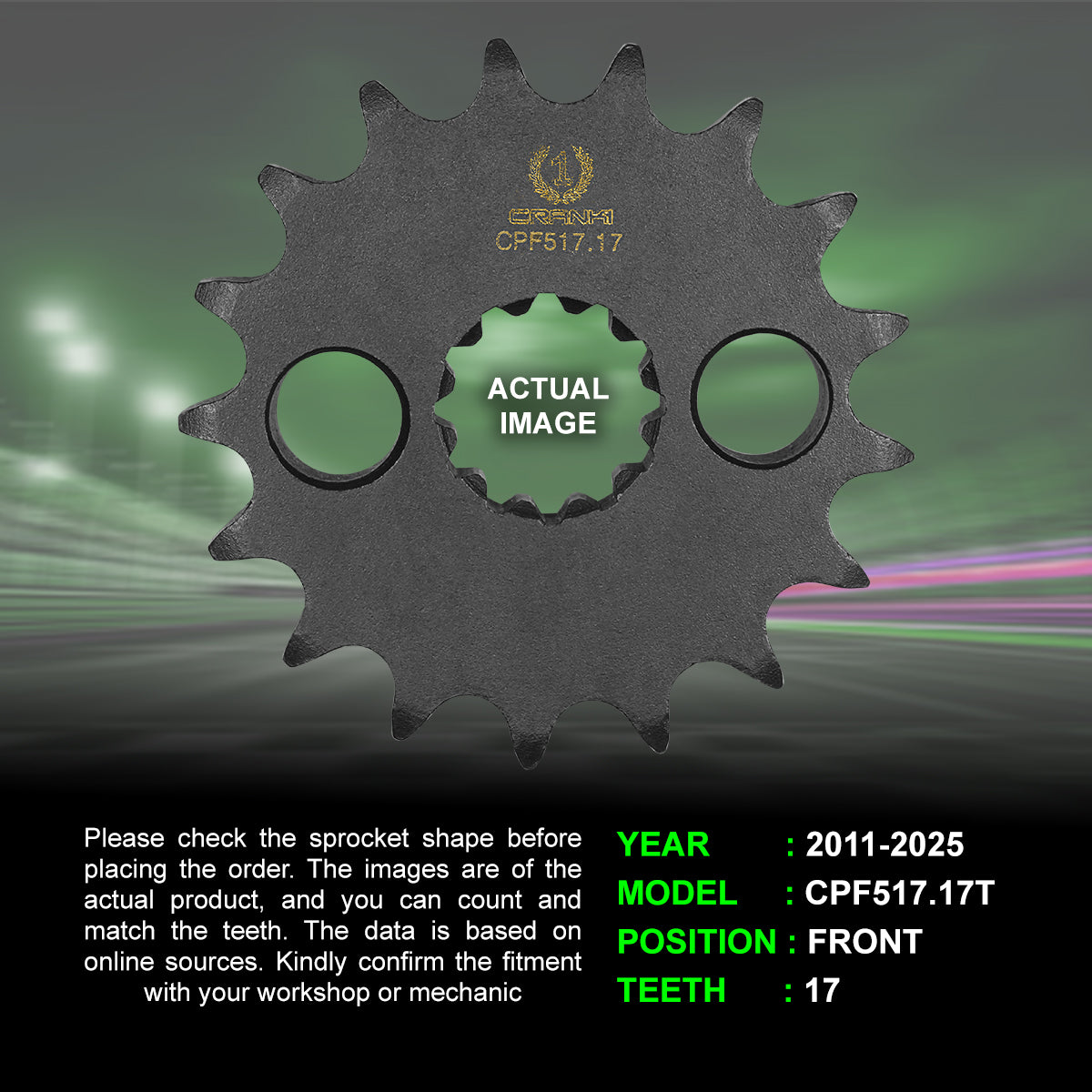Sprocket For  Kawasaki Ninja ZX-14R (2011-2025) - Front - CPF517.17T