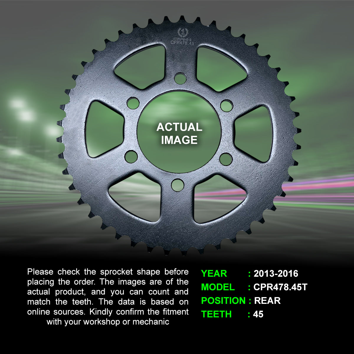 Sprocket For Kawasaki Z800 (2013-2016) - Rear - CPR478.45T