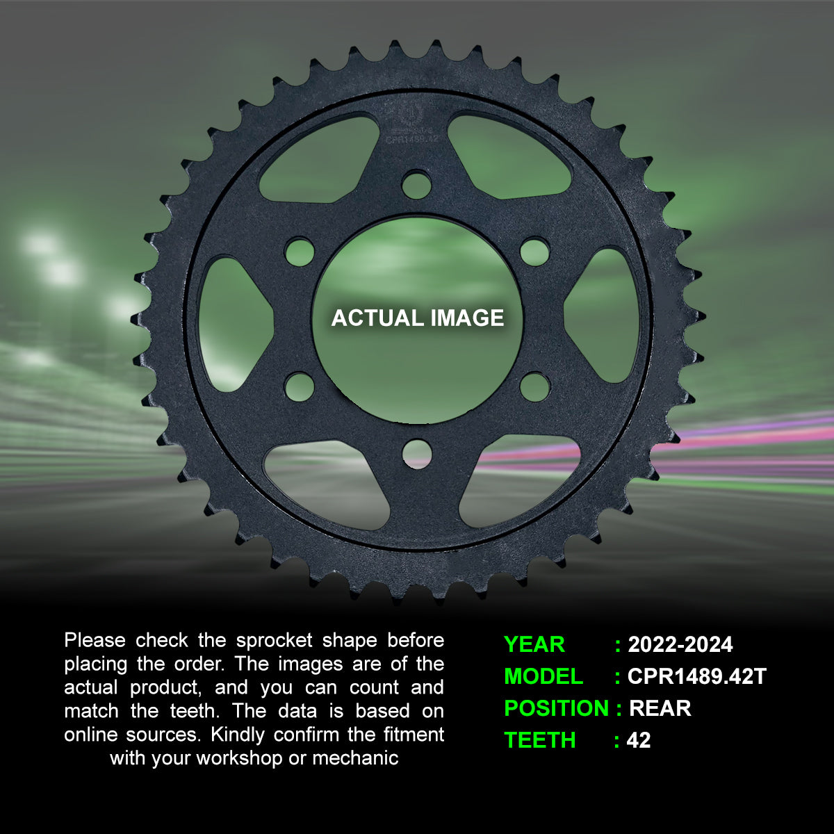 Sprocket For Kawasaki Z900 (2022-2024) - Rear - CPR1489.42T