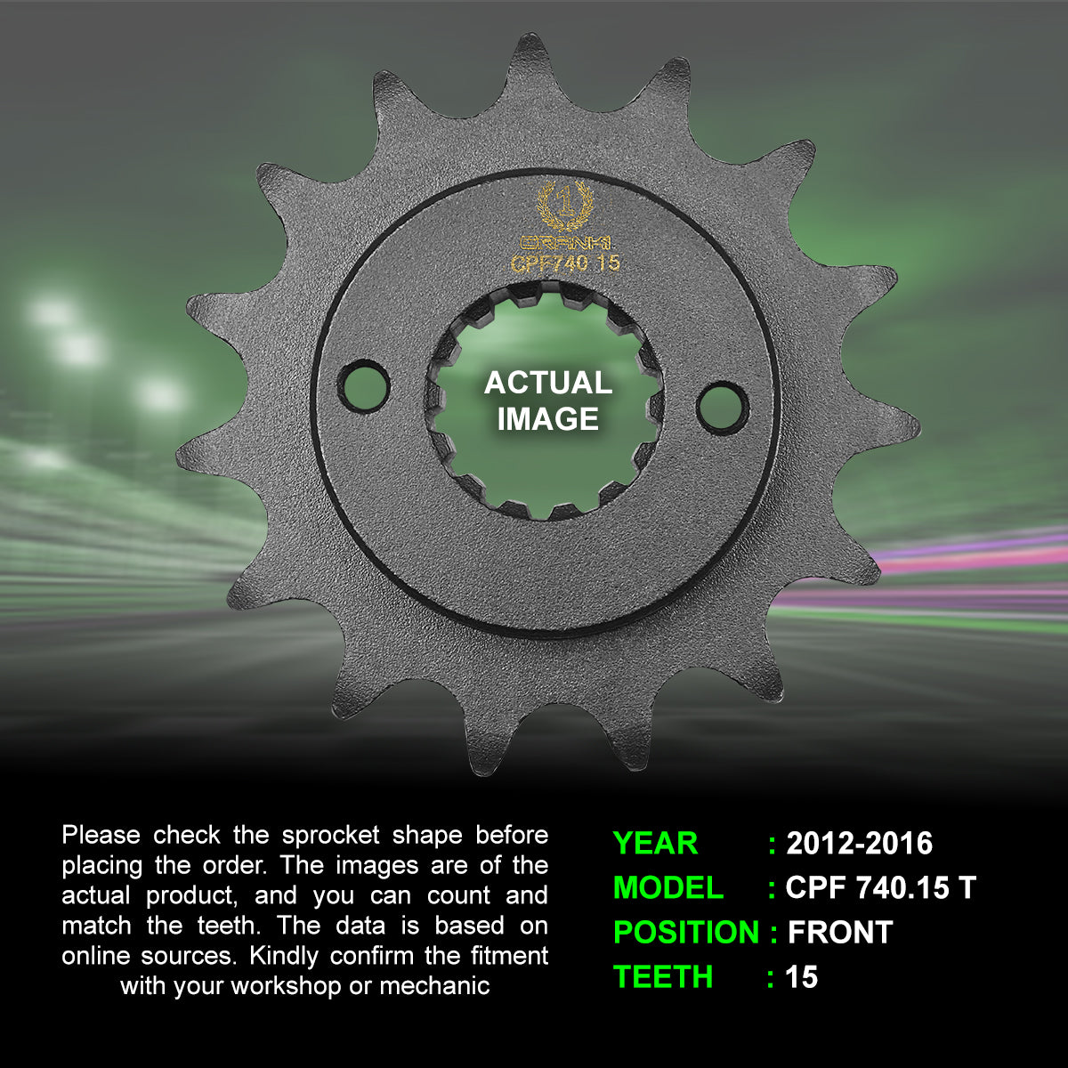 Sprocket For  Ducati Monster 795 (2012-2016)  - Front - CPF740.15T