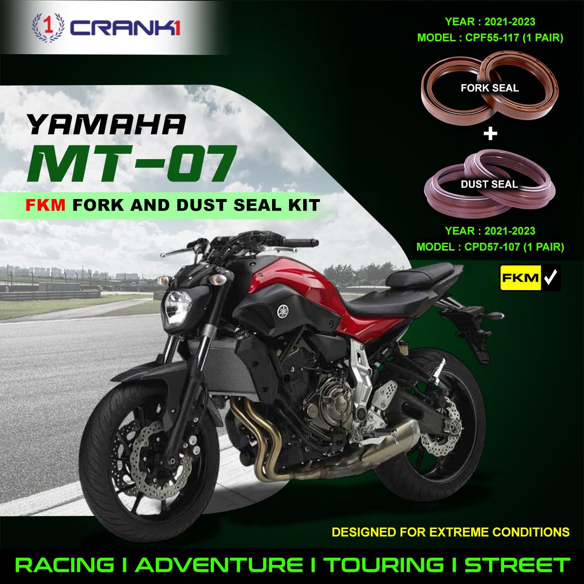 Fork And Dust Seals Kit For Yamaha MT-07 (2021-2023)