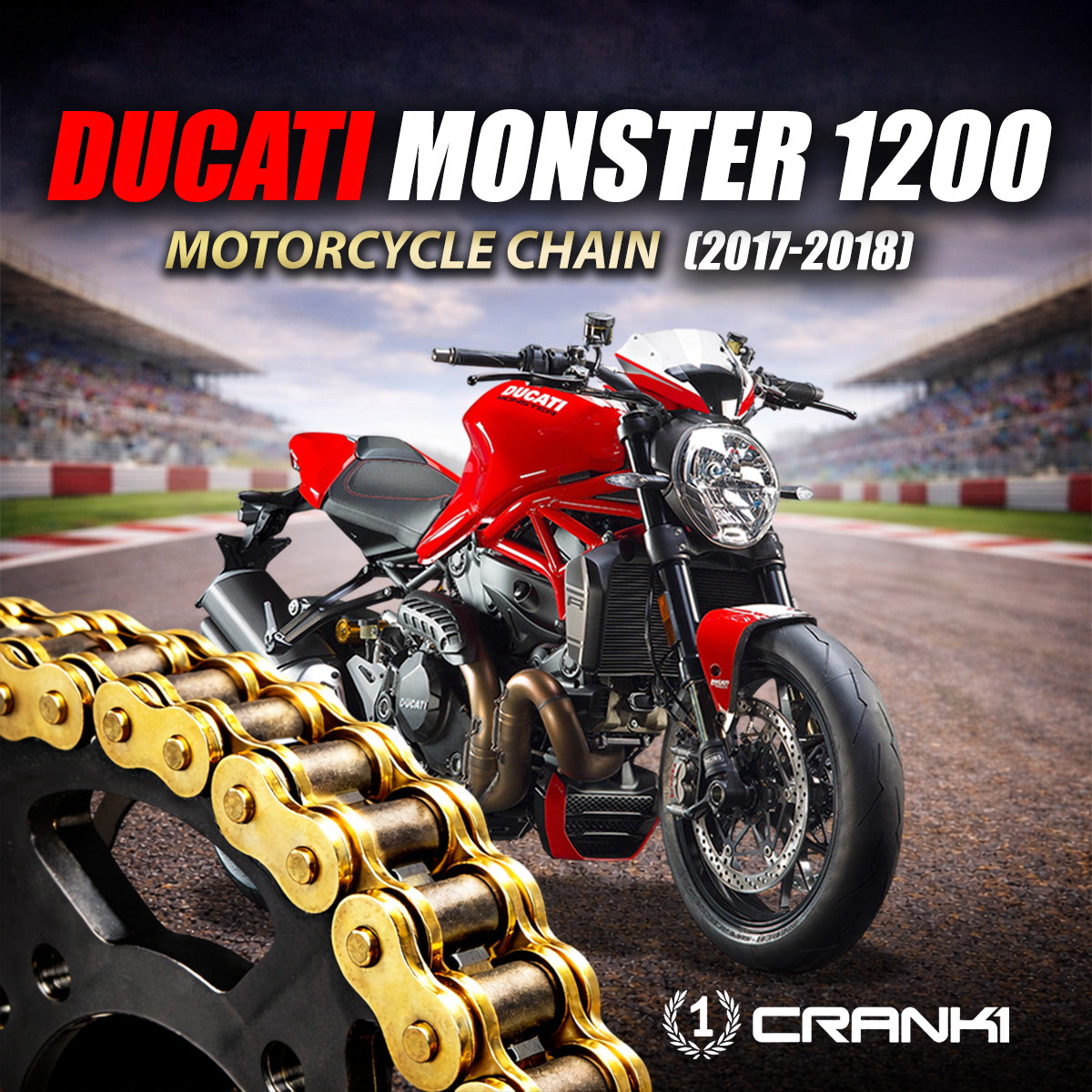Chain For Ducati Monster 1200 (2017-2018) - 525 Pitch x 108 Links Gold (ZVMX)