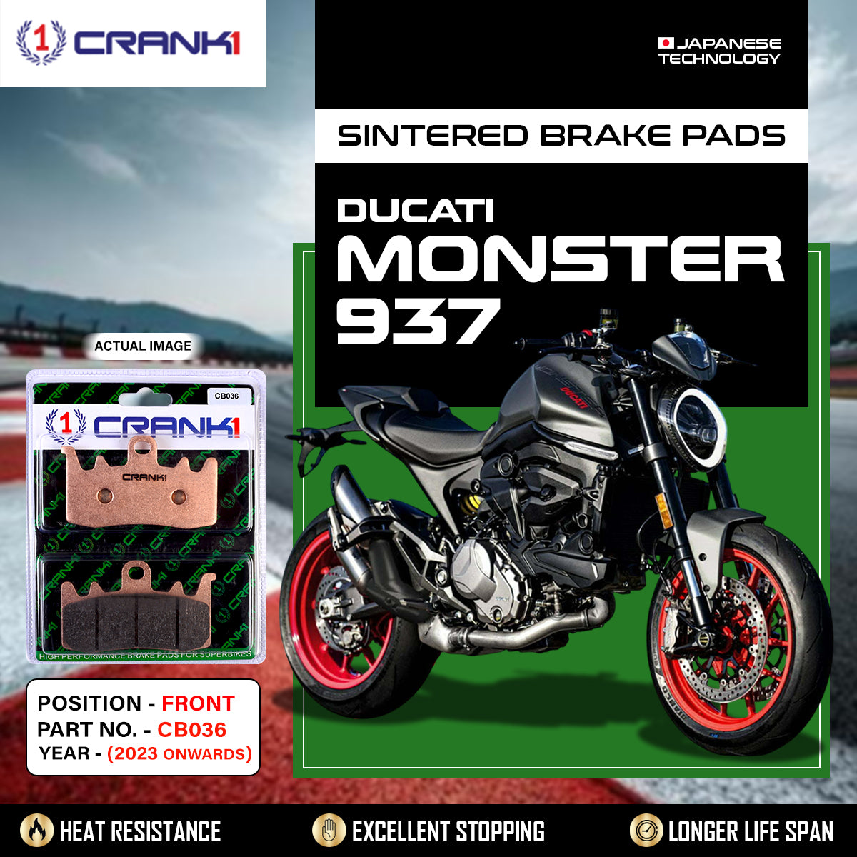 Sintered Brake Pads For Ducati Monster 937 (2023 Onwards) - Front - CB036 - 2 Sets