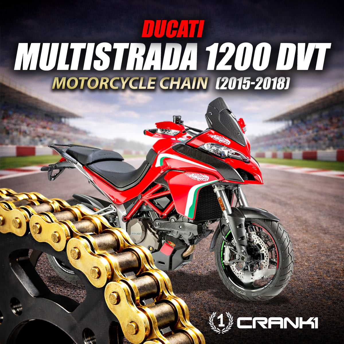 Chain For Ducati Multistrada 1200 DVT (2015-2018) - 525 Pitch x 118 Links Gold (ZVMX)