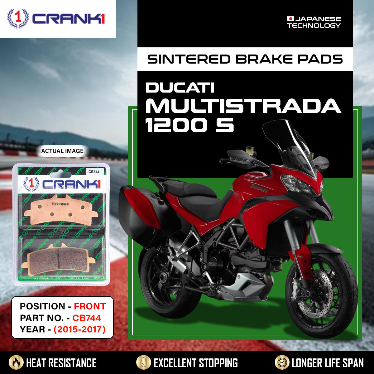 Sintered Brake Pads For Ducati Multistrada 1200S (2015-2017) - Front - CB744 - 2 Sets