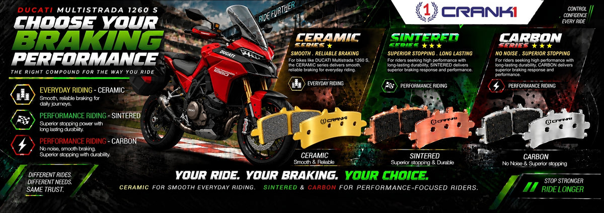 Ceramic Brake Pads For Ducati Multistrada 1260 S (2018-2020) - Rear - CRM479 - 1 Set | Smooth Braking | Heat Resistant | Long Life | Disc Friendly