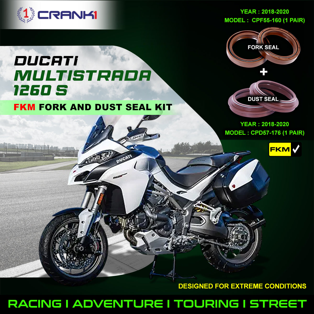 Fork And Dust Seals Kit For Ducati Multistrada 1260 S (2018-2020)