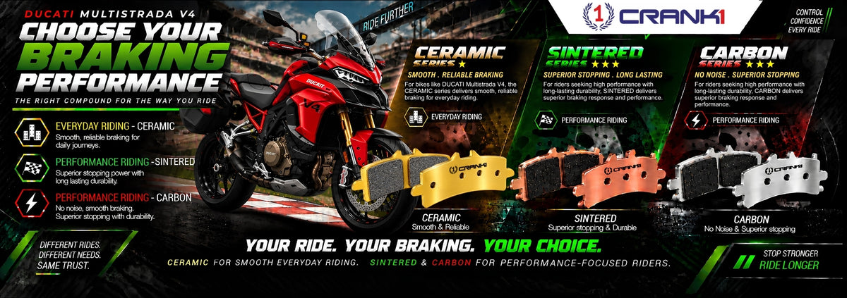 Ceramic Brake Pads For Ducati Multistrada V4 (2021 Onwards) - Rear - CRM479 - 1 Set | Smooth Braking | Heat Resistant | Long Life | Disc Friendly