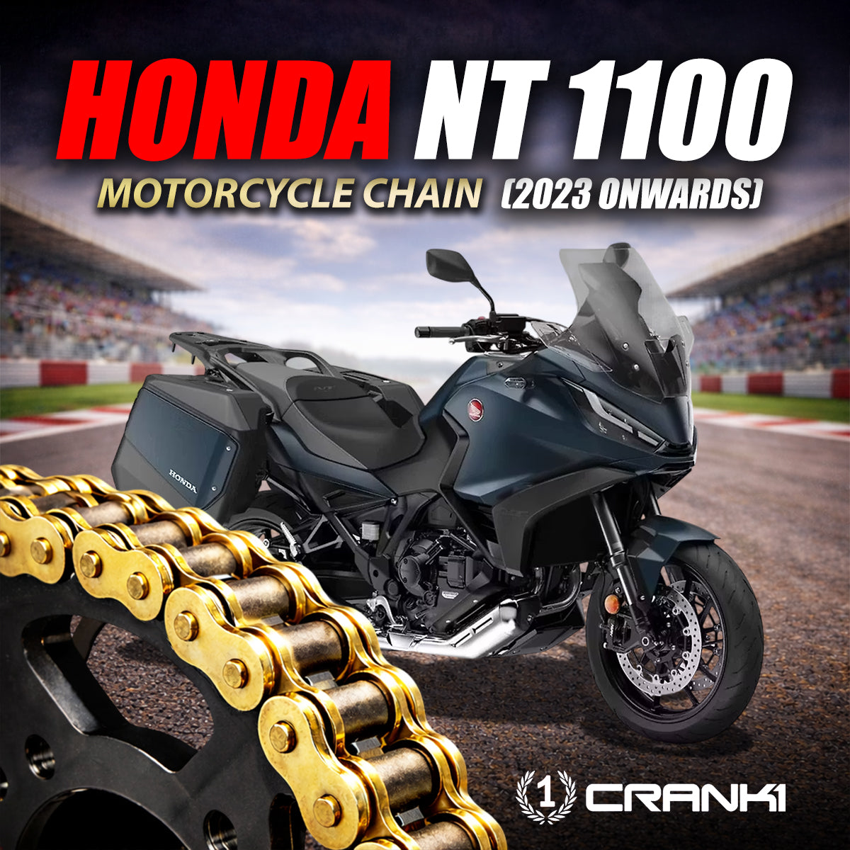Chain For Honda NT 1100 (2023 Onwards) - 525 Pitch x 122 Links Gold (ZVMX)
