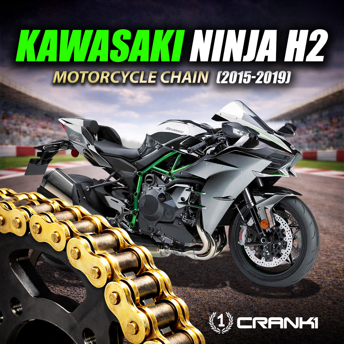 Chain For Kawasaki Ninja H2 (2015-2019) - 525 Pitch x 118 Links Gold (ZVMX)