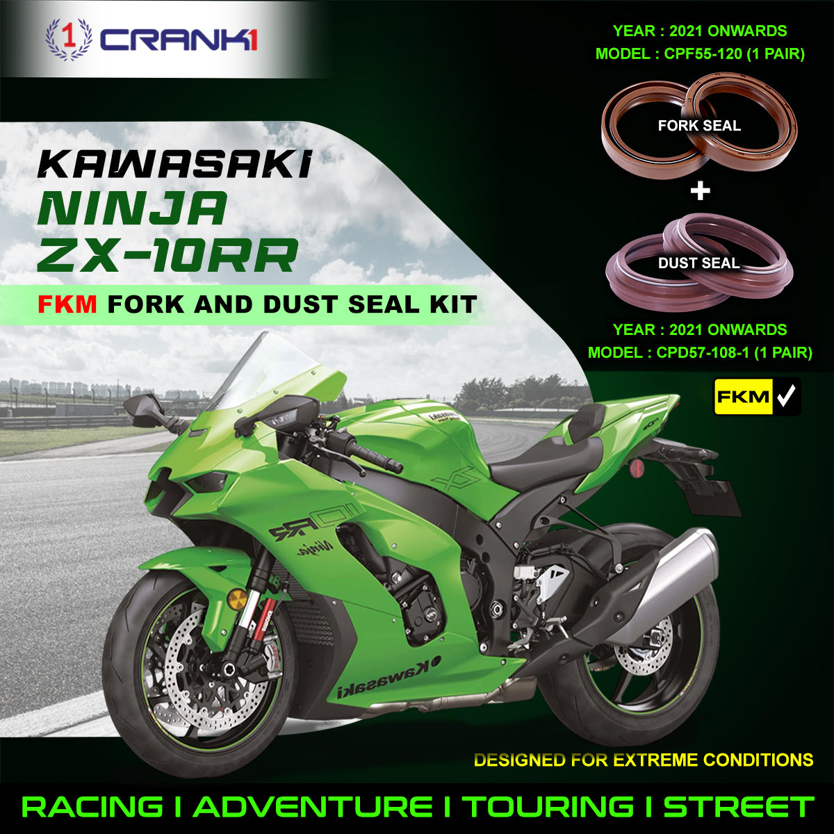 Fork And Dust Seals Kit For Kawasaki ZX-10RR (2021 Onwards)
