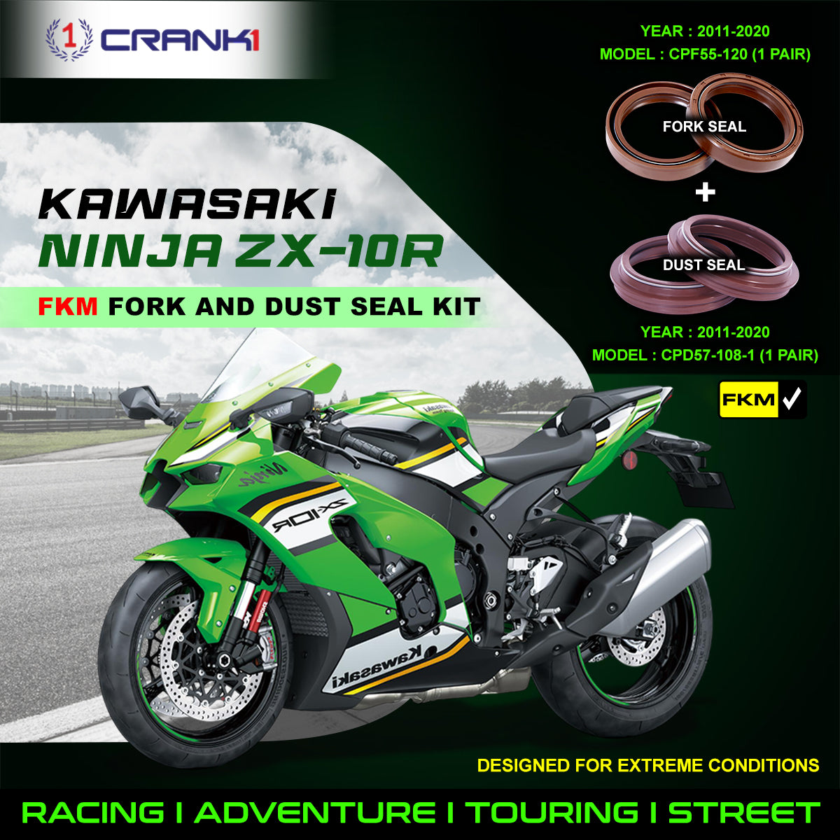 Fork And Dust Seals Kit For Kawasaki Ninja ZX-10R (2011-2020)