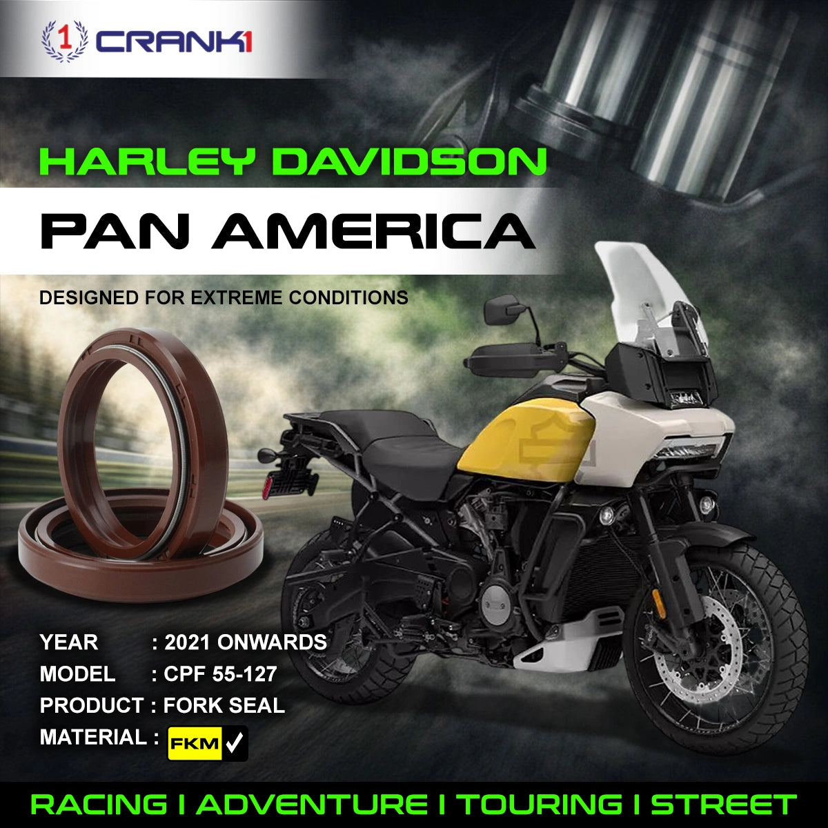 Fork Oil Seals Pair For Harley Davidson Pan America (2021 Onwards) - CPF55-127