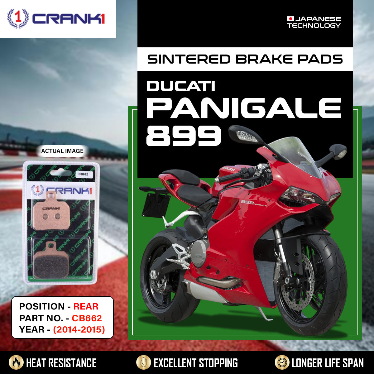 Sintered Brake Pads For Ducati Panigale 899 (2014-2015) - Rear - CB662