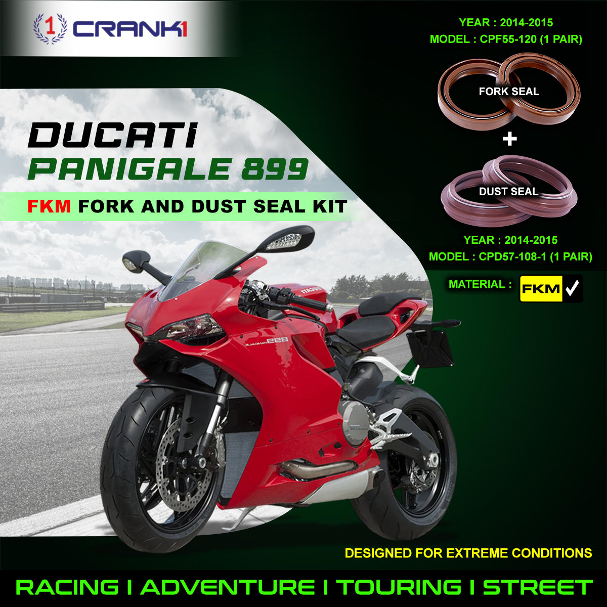 Fork And Dust Seals Kit For Ducati Panigale 899 (2014-2015)