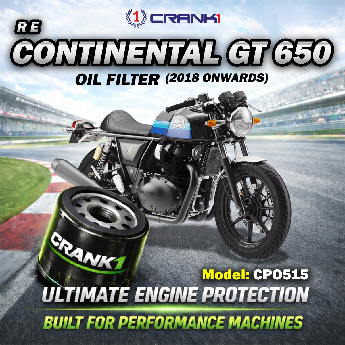 Oil Filter For Royal Enfield Continental GT 650 (2018 Onwards) - CPO515