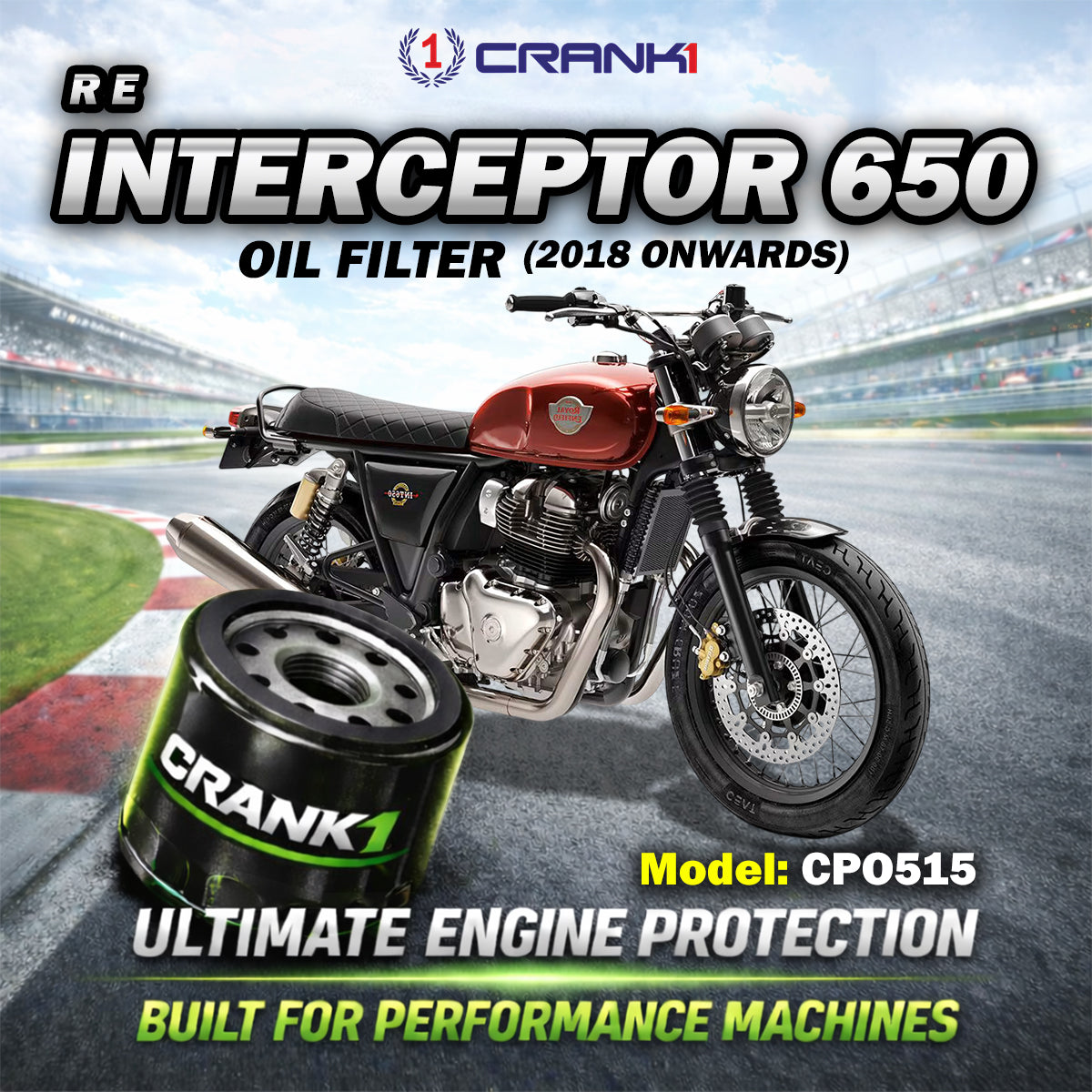 Oil Filter For Royal Enfield Interceptor 650 (2018 Onwards) - CPO515