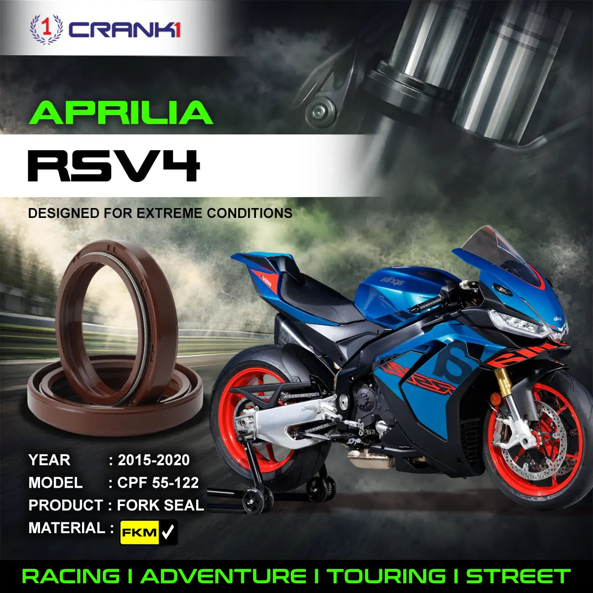 Fork Oil Seals Pair For Aprilia RSV4 (2015-2020) - CPF55-122