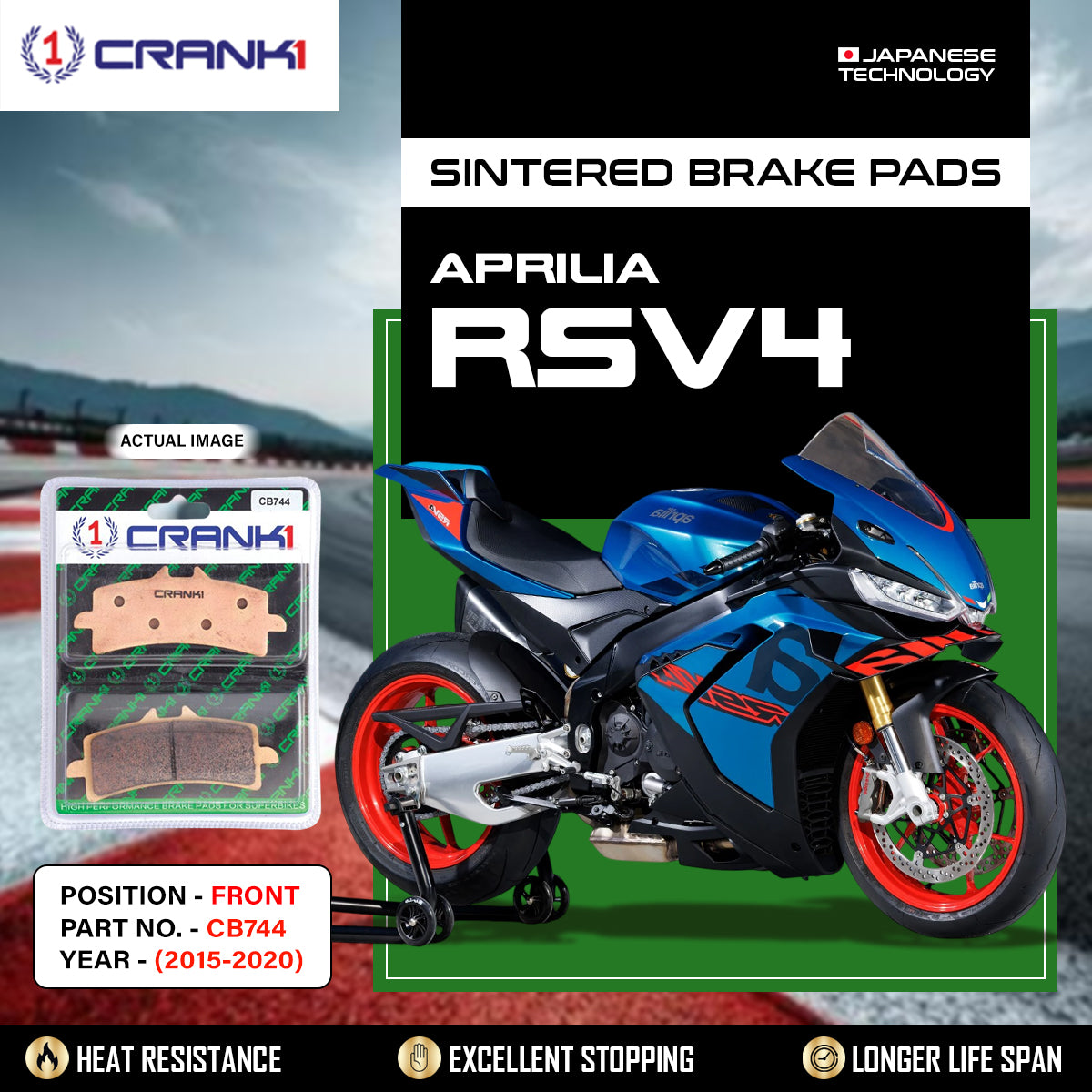 Sintered Brake Pads For Aprilia RSV4 (2015-2020) - Front - CB744 - 2 Sets