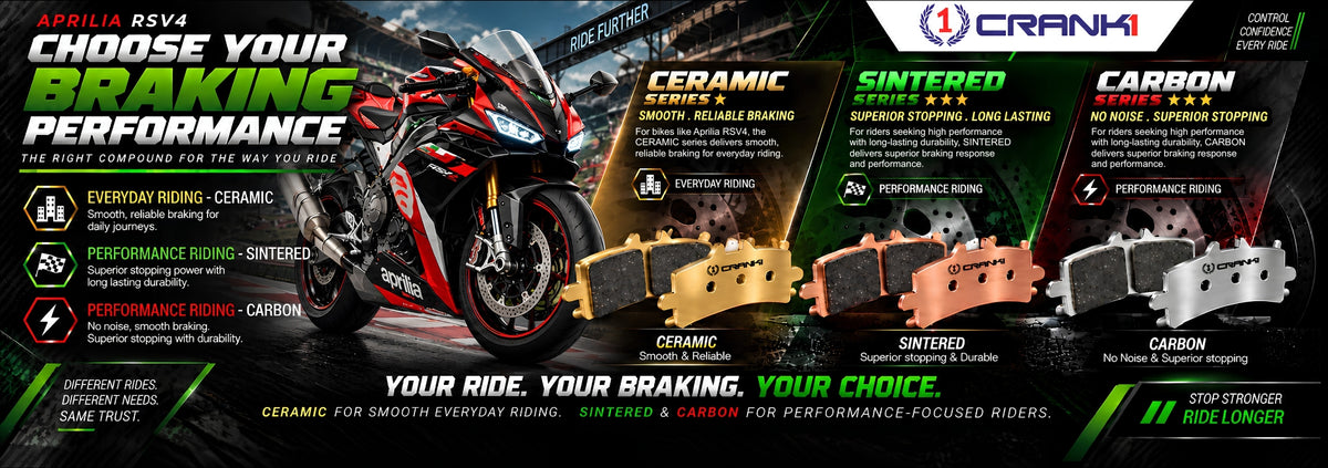 Ceramic Brake Pads For  Aprilia RSV4 (2015-2020) - Front - CRM1309 - 2 Sets | Smooth Braking | Heat Resistant | Long Life | Disc Friendly