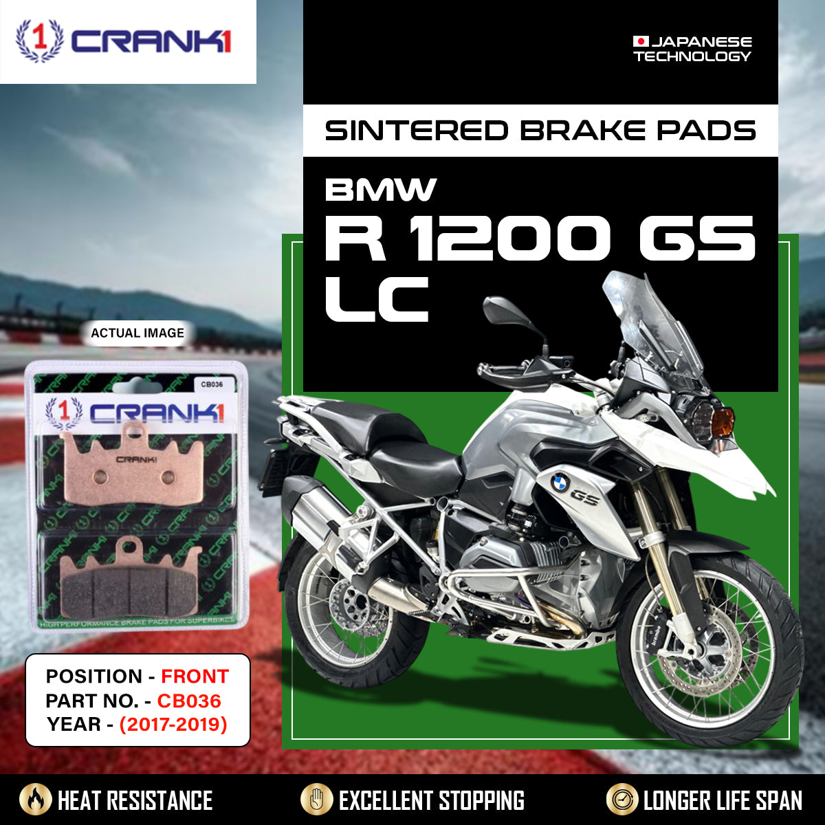 Sintered Brake Pads For BMW R 1200 GS LC (2017-2019) - Front - CB036 - 2 Sets