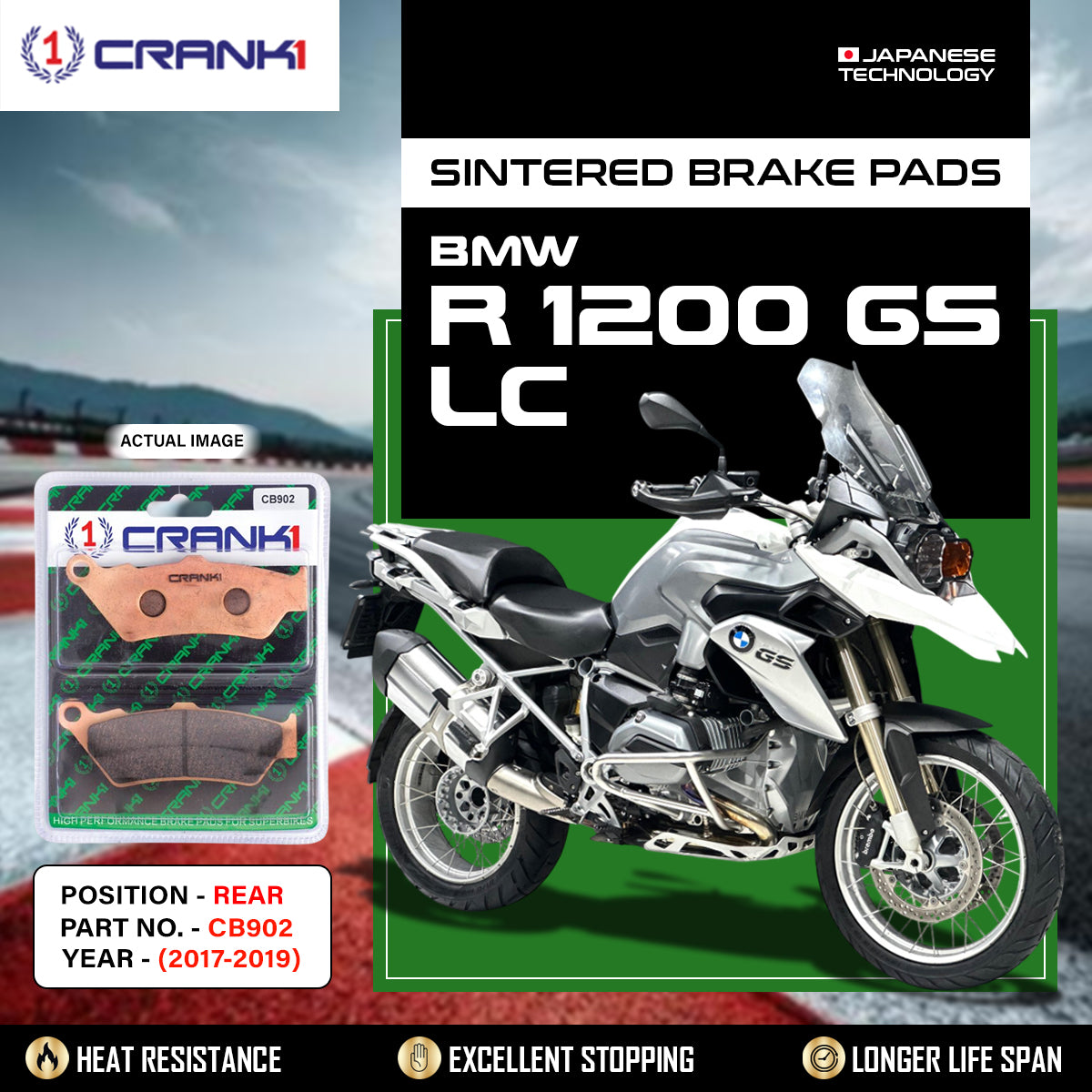 Sintered Brake Pads For BMW R 1200 GS LC (2017-2019) - Rear - CB902