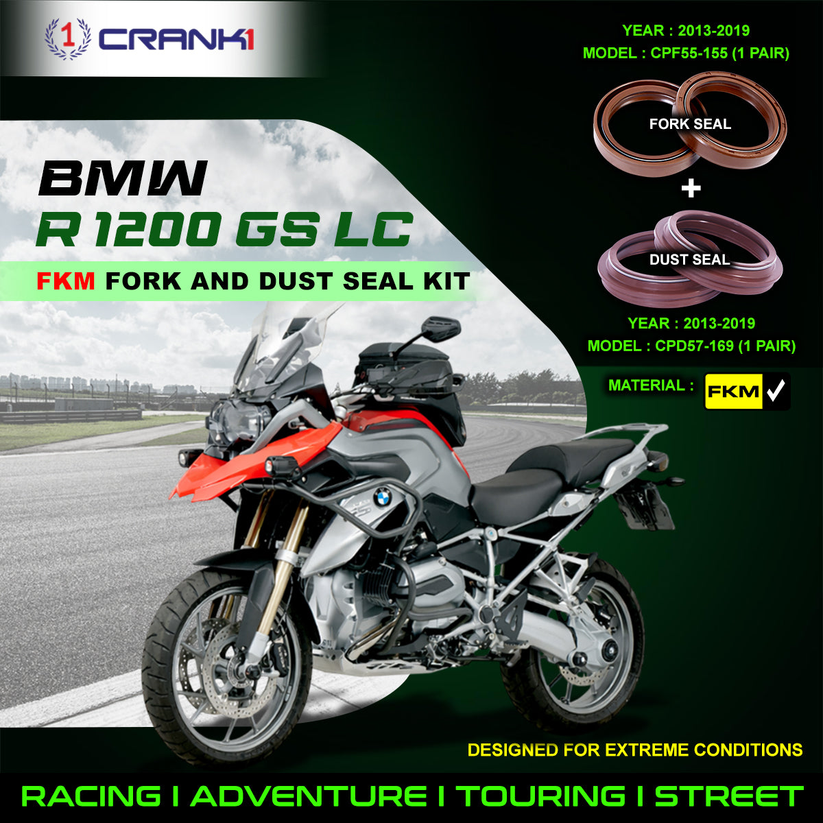 Fork And Dust Seals Kit For BMW R 1200 GS LC (2013-2019)