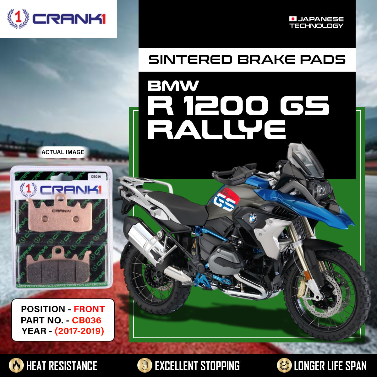 Sintered Brake Pads For BMW R 1200 GS Rallye (2017-2019) - Front - CB036 - 2 Sets
