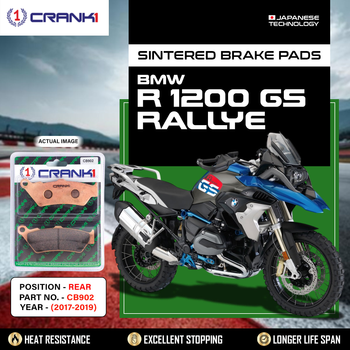 Sintered Brake Pads For BMW R 1200 GS Rallye (2017-2019) - Rear - CB902