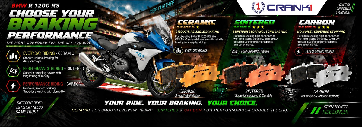 Ceramic Brake Pads For  BMW R 1200 RS (2015-2018) - Front - CRM0709 - 2 Sets | Smooth Braking | Heat Resistant | Long Life | Disc Friendly