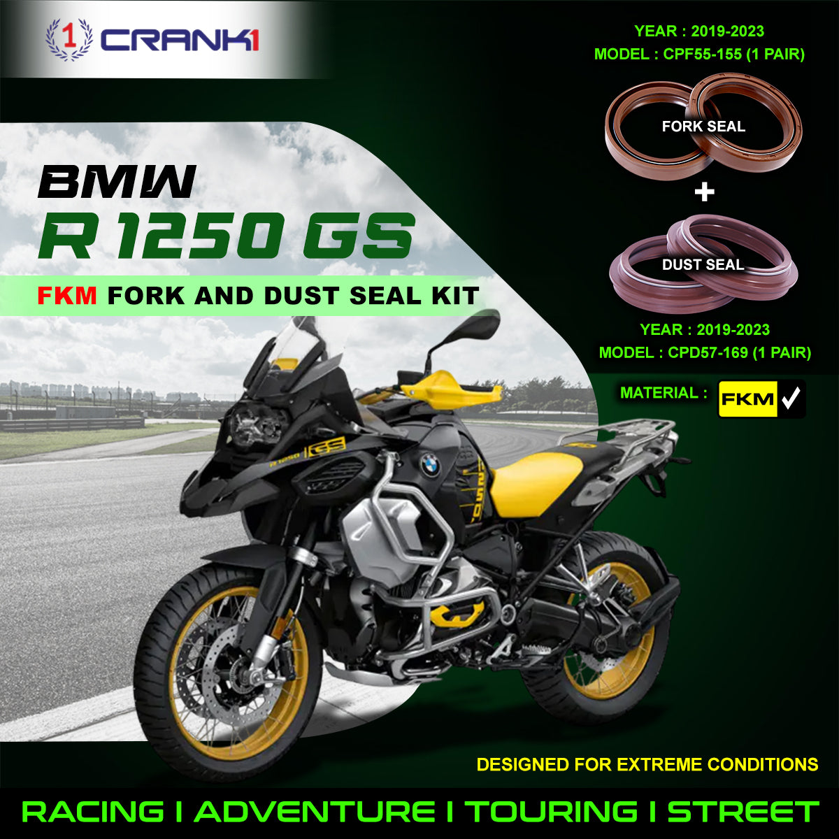Fork And Dust Seals Kit For BMW R 1250 GS (2019-2023)