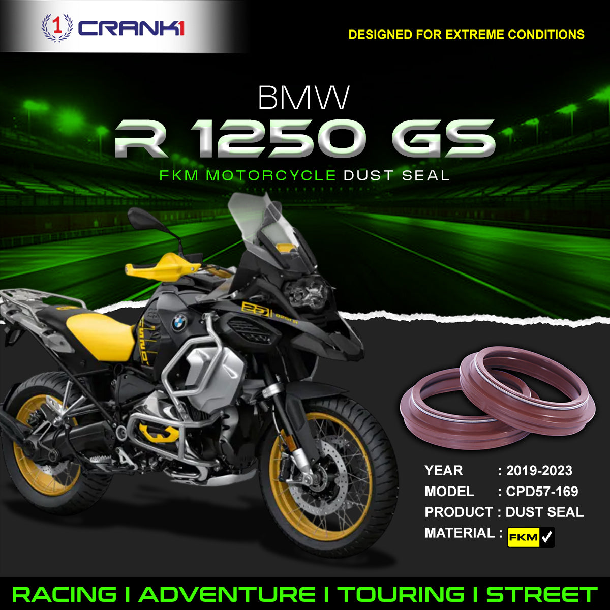 Fork Dust Seals Pair For BMW R 1250 GS (2019-2023) - CPD57-169