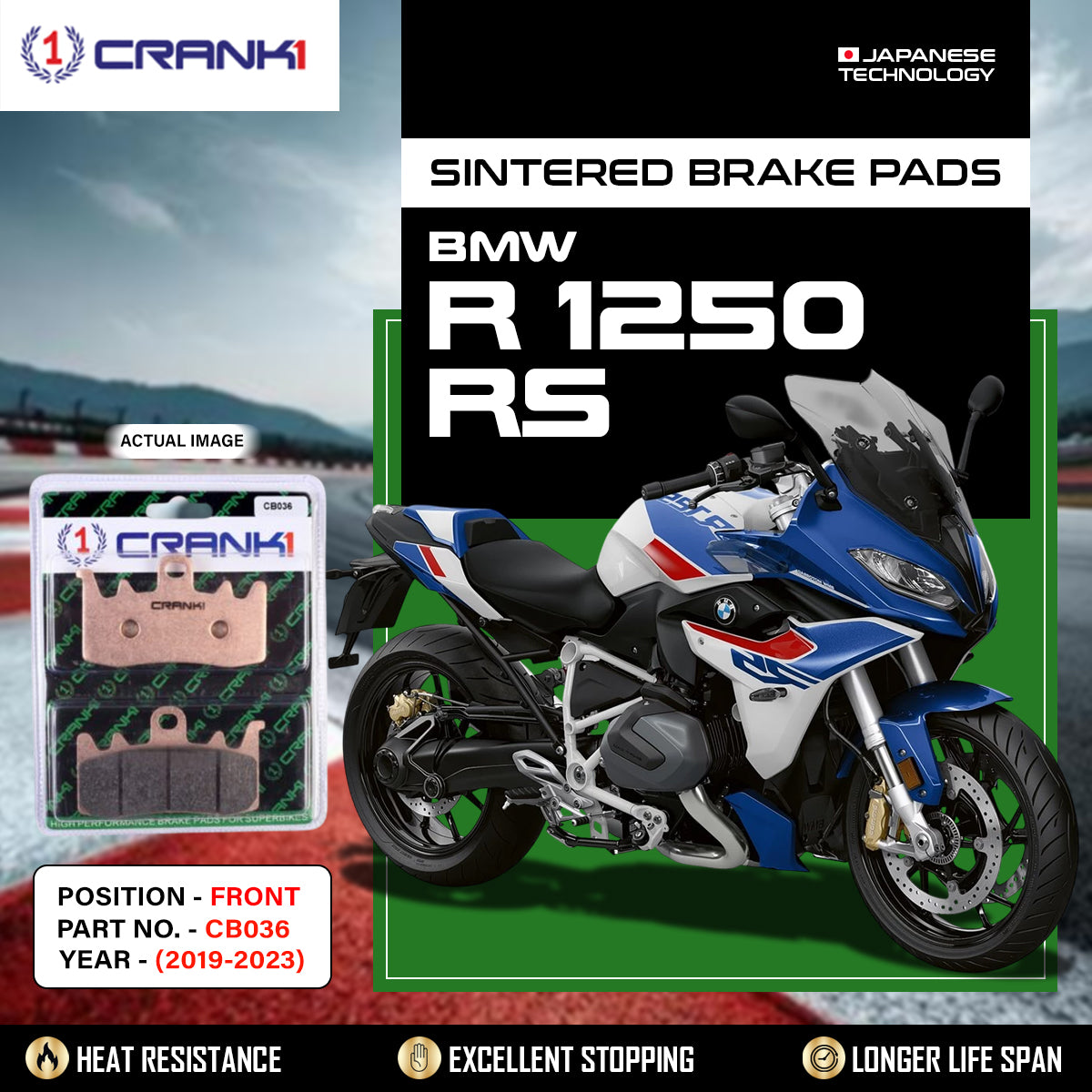 Sintered Brake Pads For BMW R 1250 RS (2019-2023) - Front - CB036 - 2 Sets