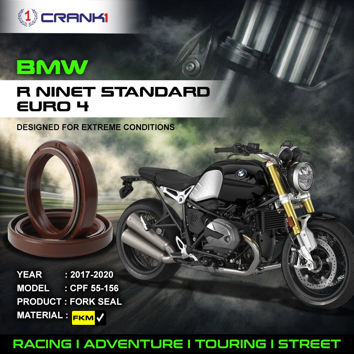 Fork Oil Seals Pair For BMW R nineT Standard Euro 4 (2017-2020) - CPF55-156