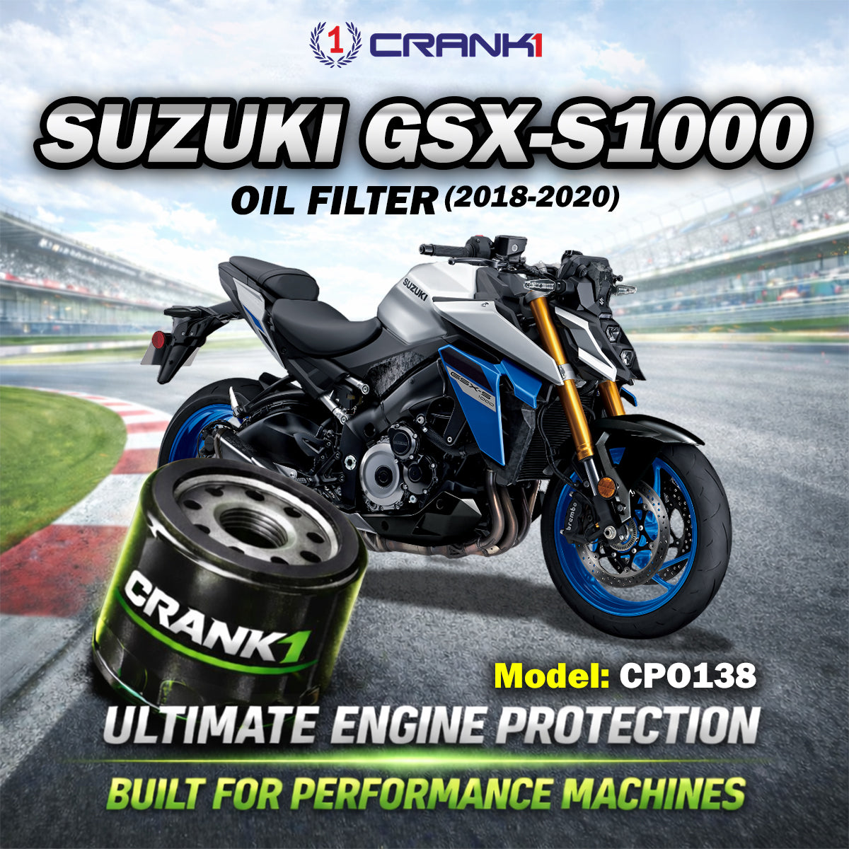 Oil Filter For Suzuki GSX-S1000 (2018-2020) - CPO138