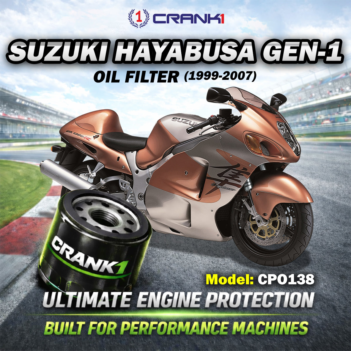 Oil Filter For Suzuki Hayabusa GEN-1 (1999-2007) - CPO138