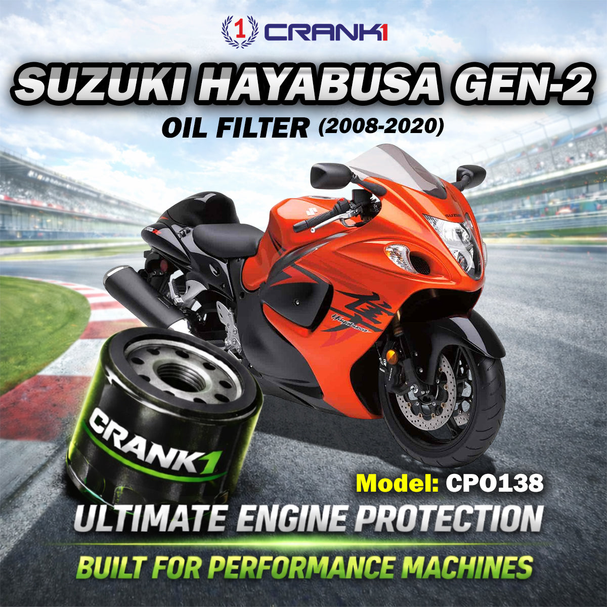 Oil Filter For Suzuki Hayabusa GEN-2 (2008-2020) - CPO138
