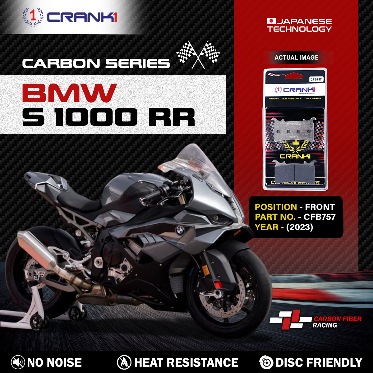 Carbon Brake Pads For BMW S 1000 RR (2023) - Front - CFB757