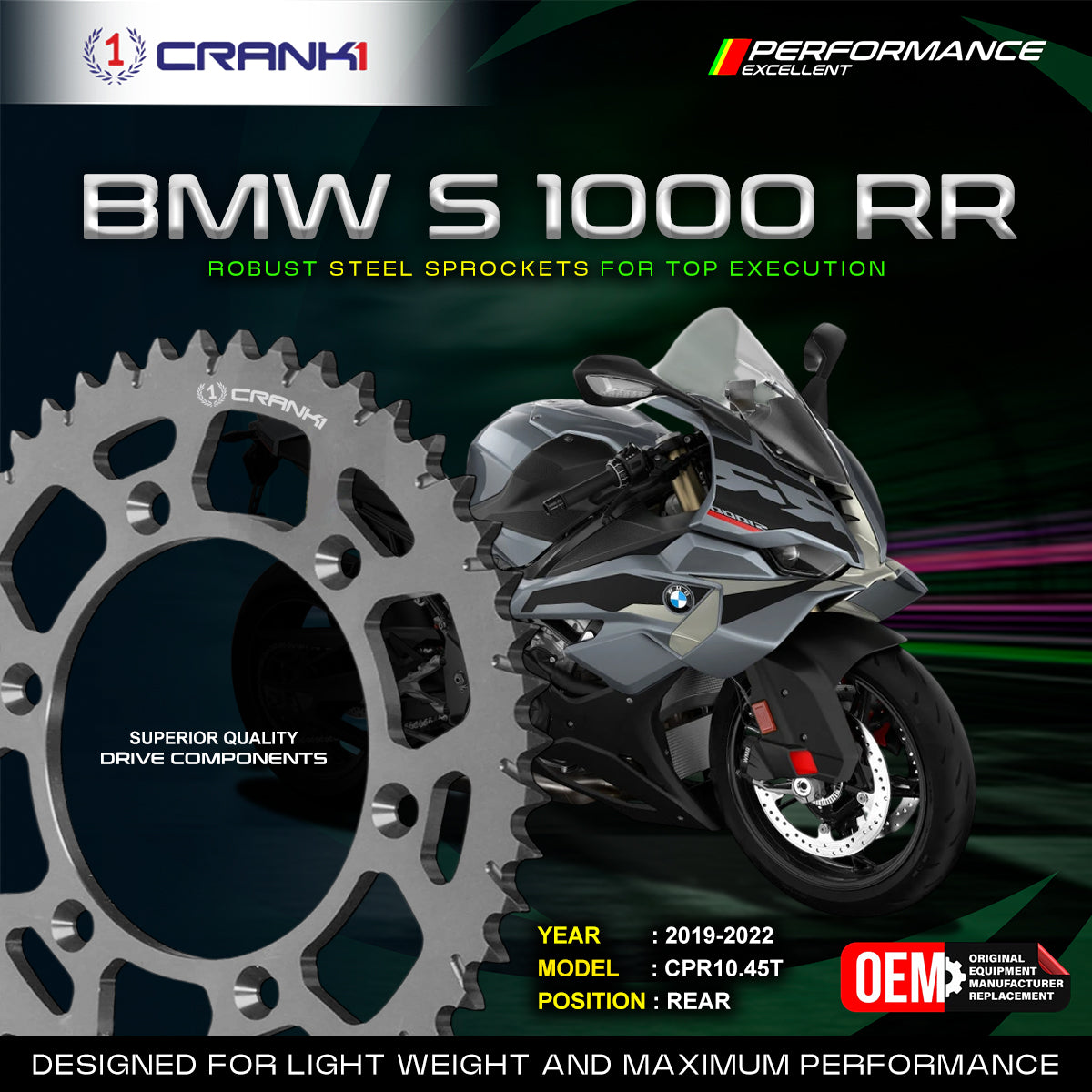Sprocket For BMW S 1000 RR (2019-2022) - Rear - CPR10.45T