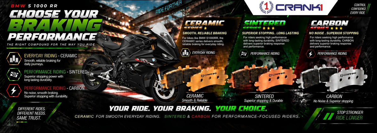 Ceramic Brake Pads For  BMW S 1000 RR	 (2019-2022) - Rear - CRM359 - 1 Set | Smooth Braking | Heat Resistant | Long Life | Disc Friendly