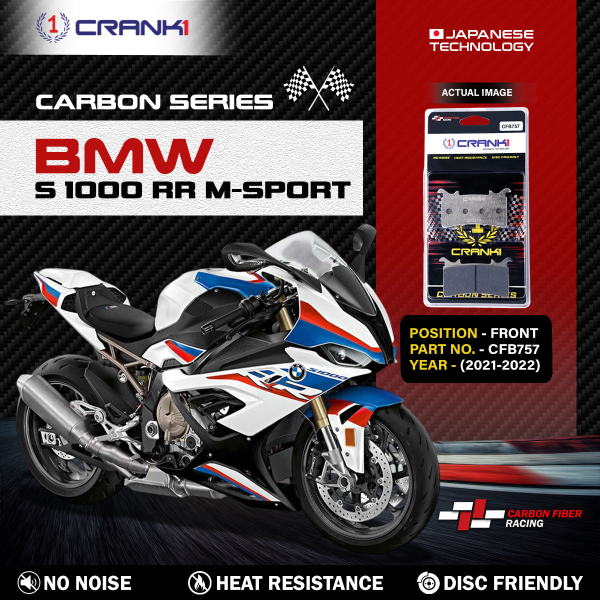 Carbon Brake Pads For BMW S 1000 RR M-Sport (2021-2022) - Front - CFB757