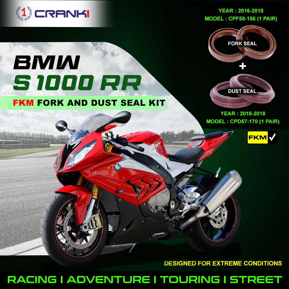 Fork And Dust Seals Kit For BMW S 1000 RR (2016-2018)