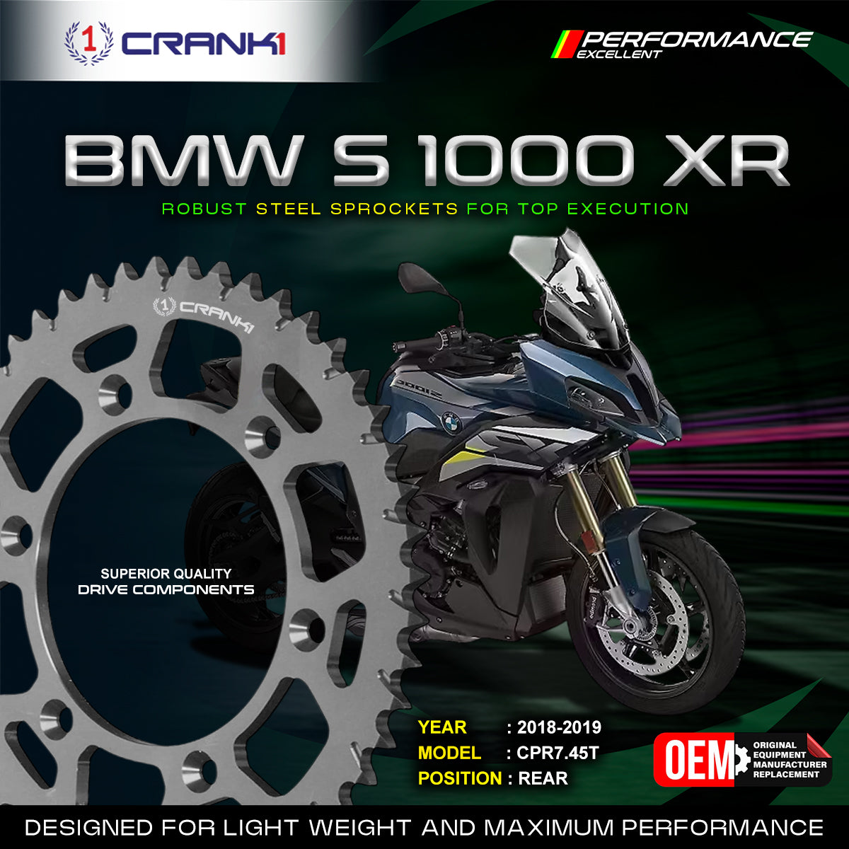 Sprocket For BMW S 1000 XR (2018-2019) - Rear - CPR7.45T