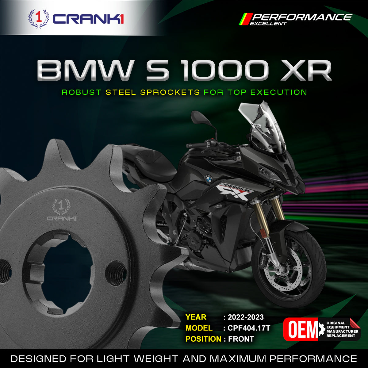 Sprocket For BMW S 1000 XR (2022-2023) - Front - CPF404.17T