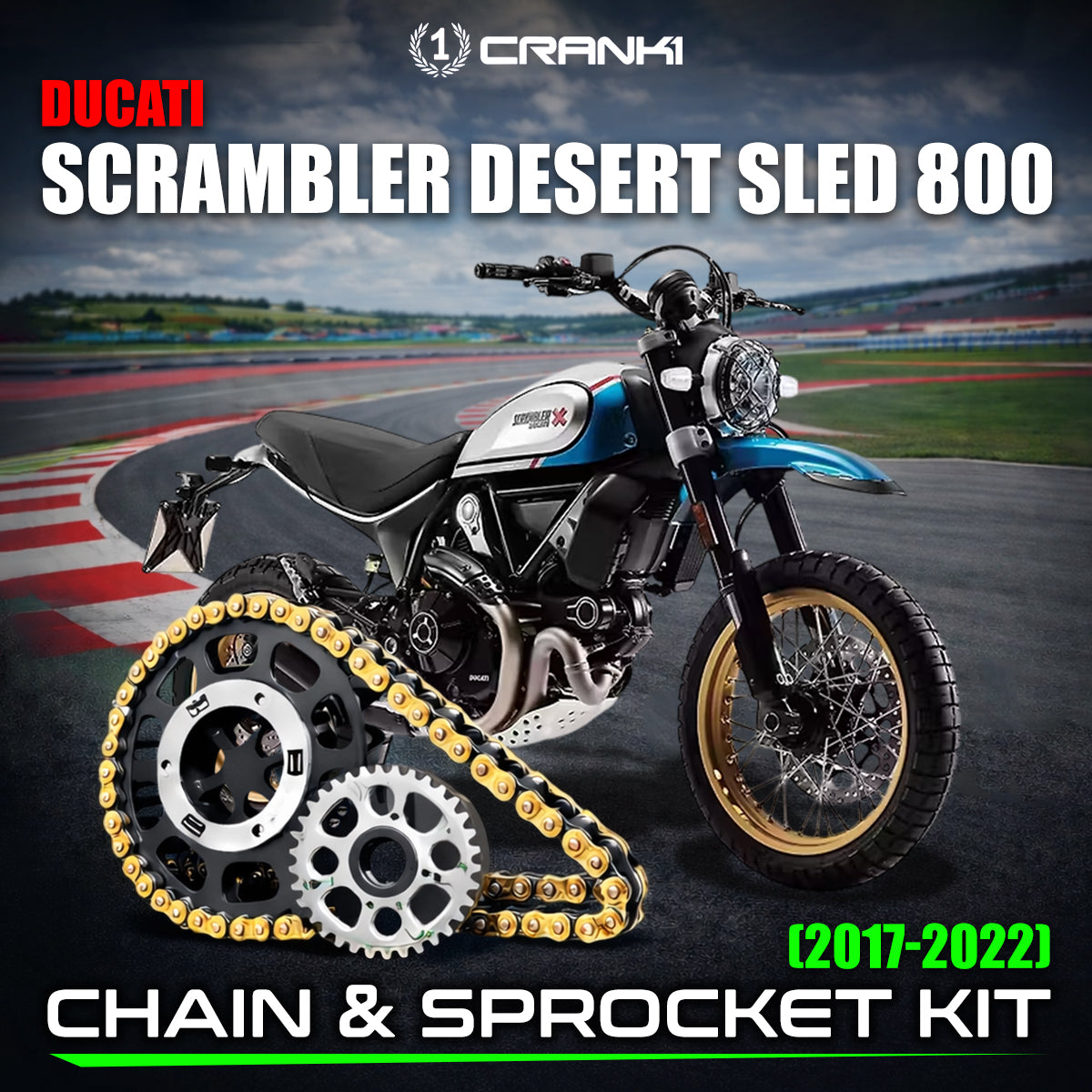 Chain And Sprocket Kit For Ducati Scrambler Desert Sled 800 (2017-2022)