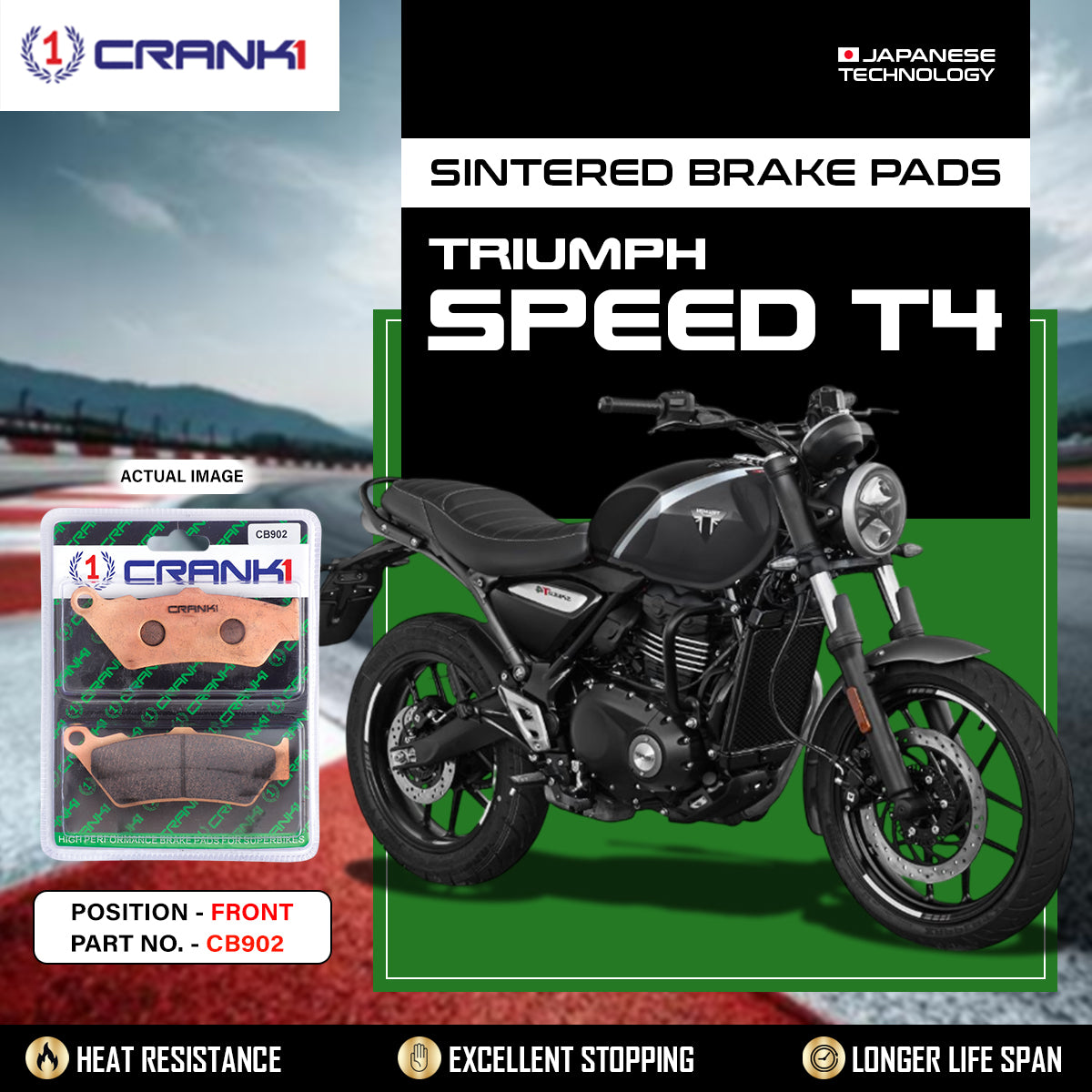 Sintered Brake Pads For Triumph Speed  T4 - Front - CB902