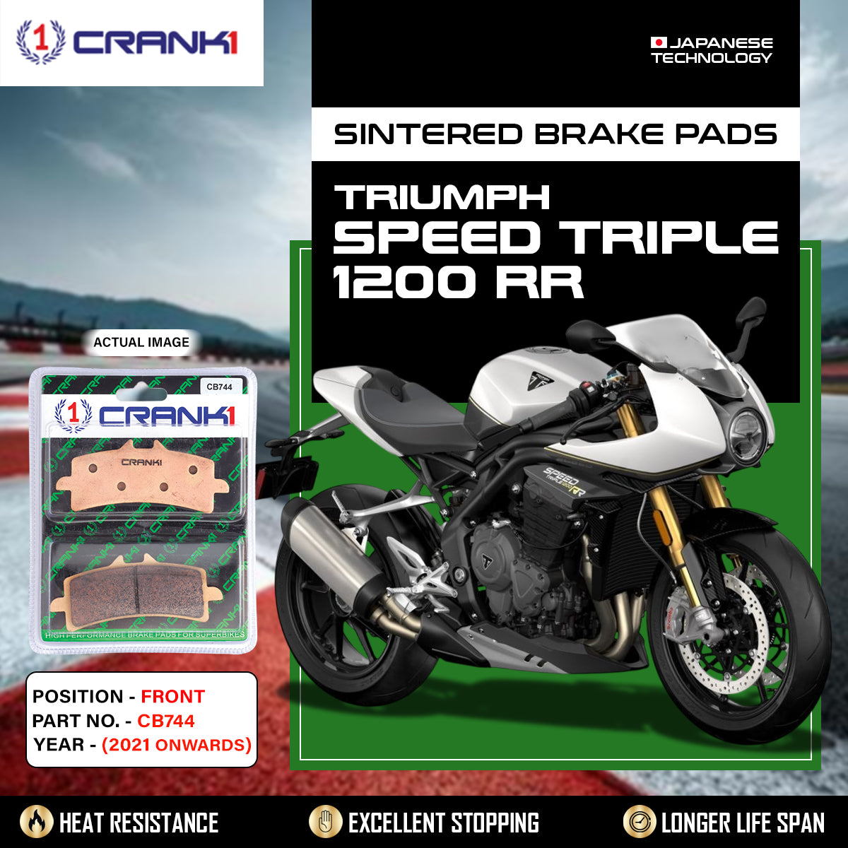 Sintered Brake Pads For Triumph Speed Triple 1200 RR (2021 Onwards) - Front - CB744 - 2 Sets