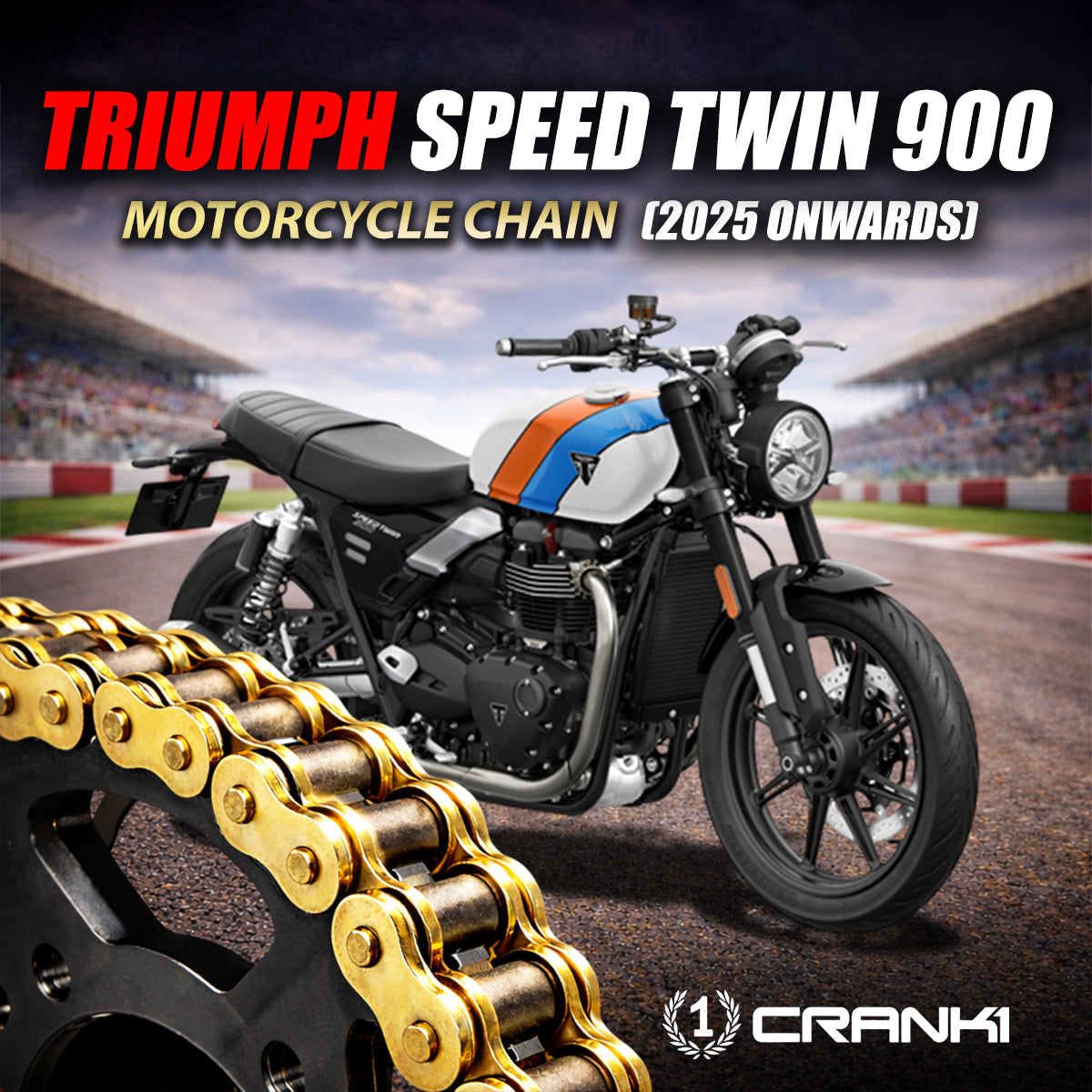 Chain For Triumph Speed Twin 900 (2025 Onwards) - 520 Pitch x 102 Links Gold (ZVMX)
